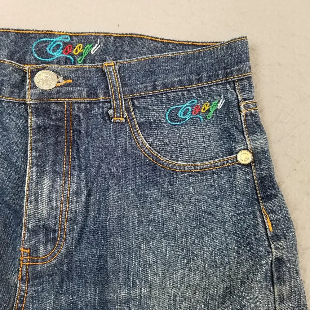 Coogi Jeans Mens 36x34 Blue Denim Embroidered Dragon Back Pocket Baggy Hip‎ Hop